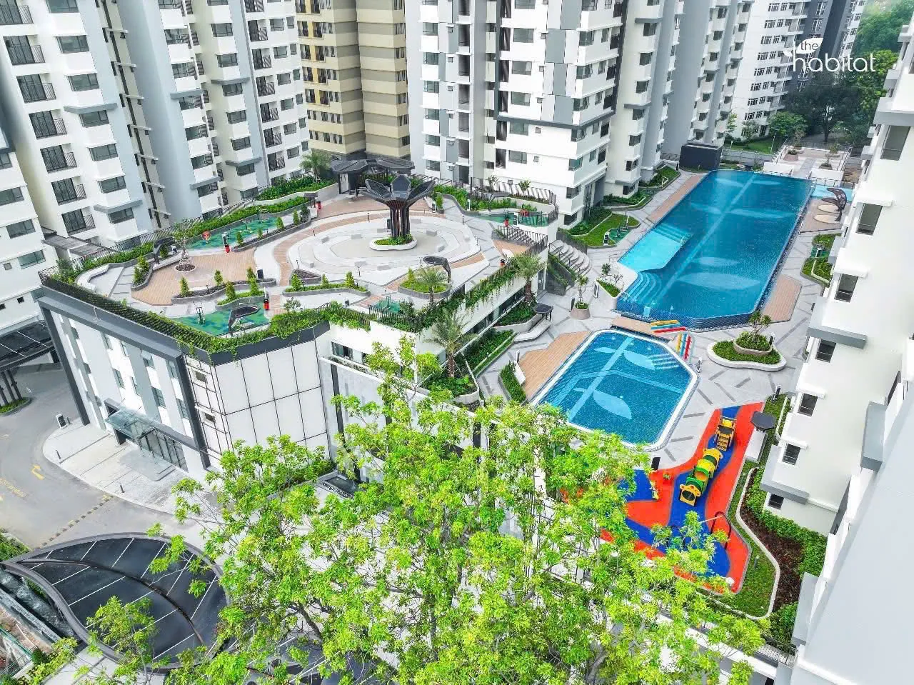 Toàn cảnh khu tiện ích Habitat Bình Dương nhìn từ trên cao