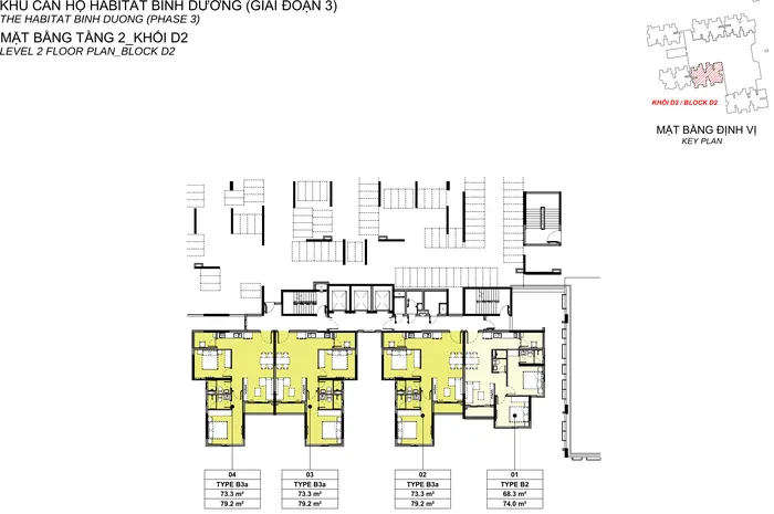 Mặt bằng Tầng 2 block D2 Habitat Bình Dương