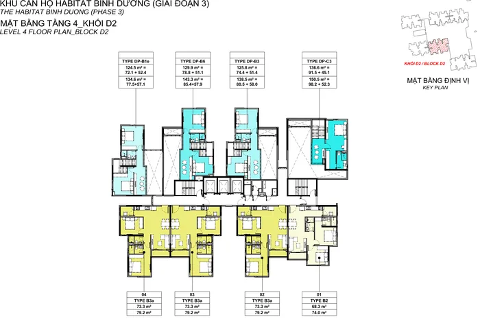 Mặt bằng Tầng 4 block D2 Habitat Bình Dương